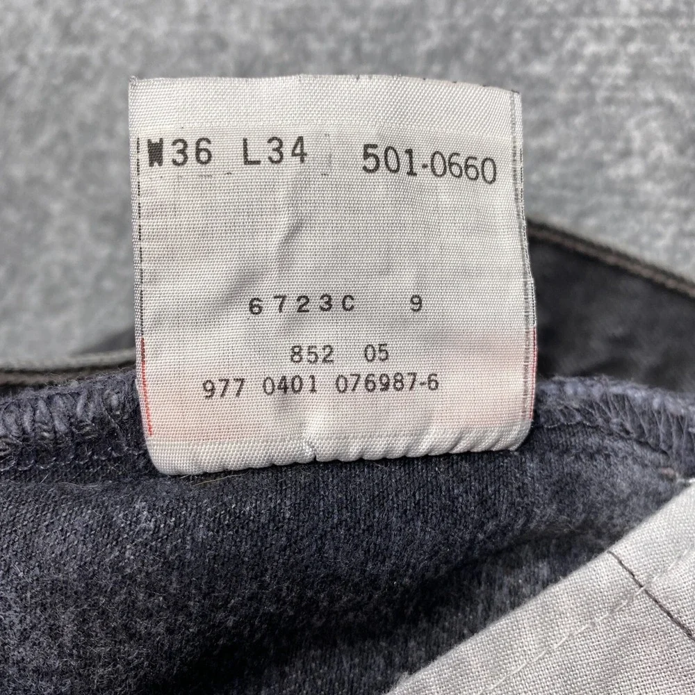 Vintage Levis Jeans Men‎ 34x34 Black 501 Button Classic Straight Y2K Tag 36x34